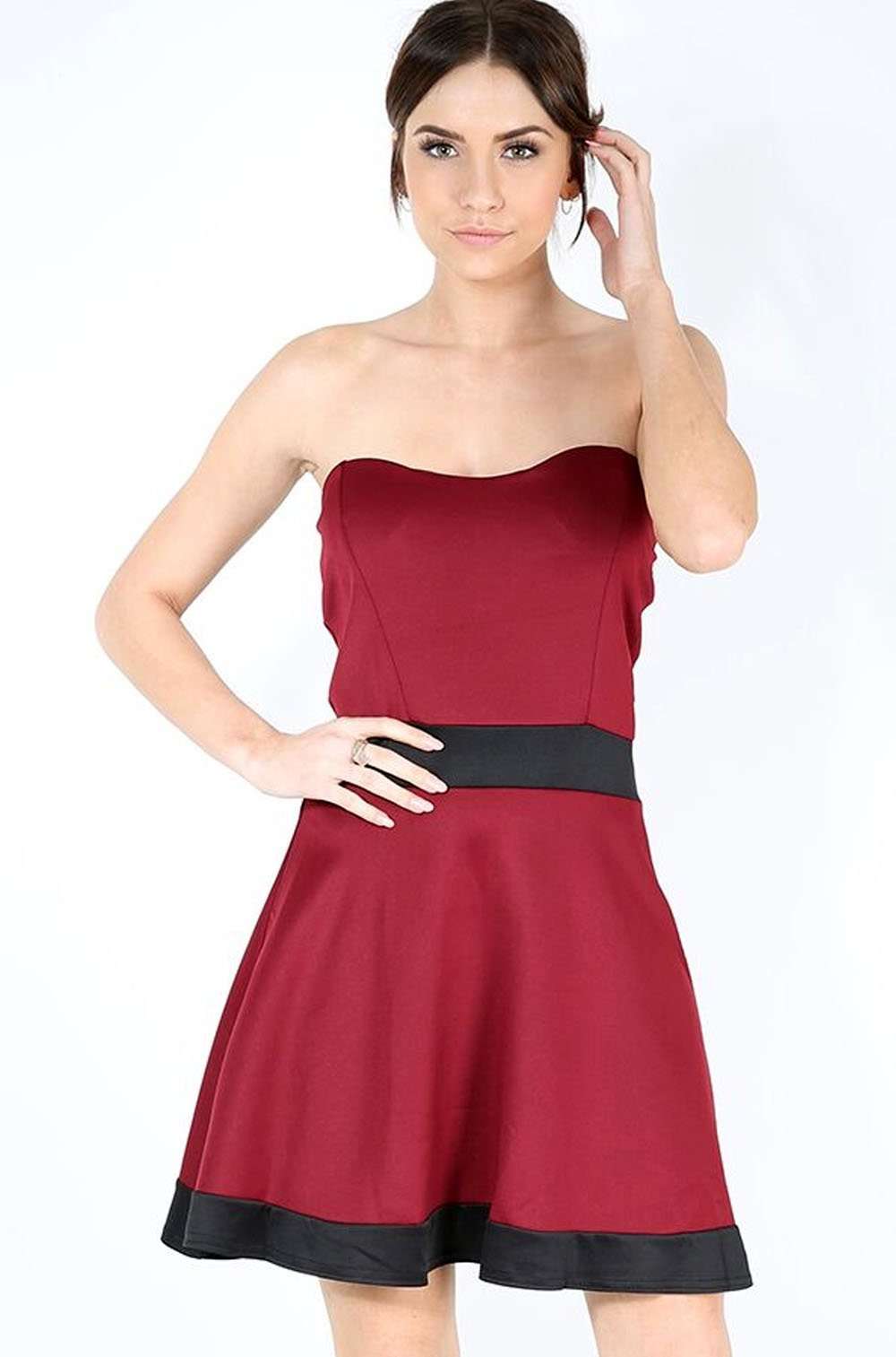 Louella Bardot Colour Block Mini Skater Dress - bejealous-com