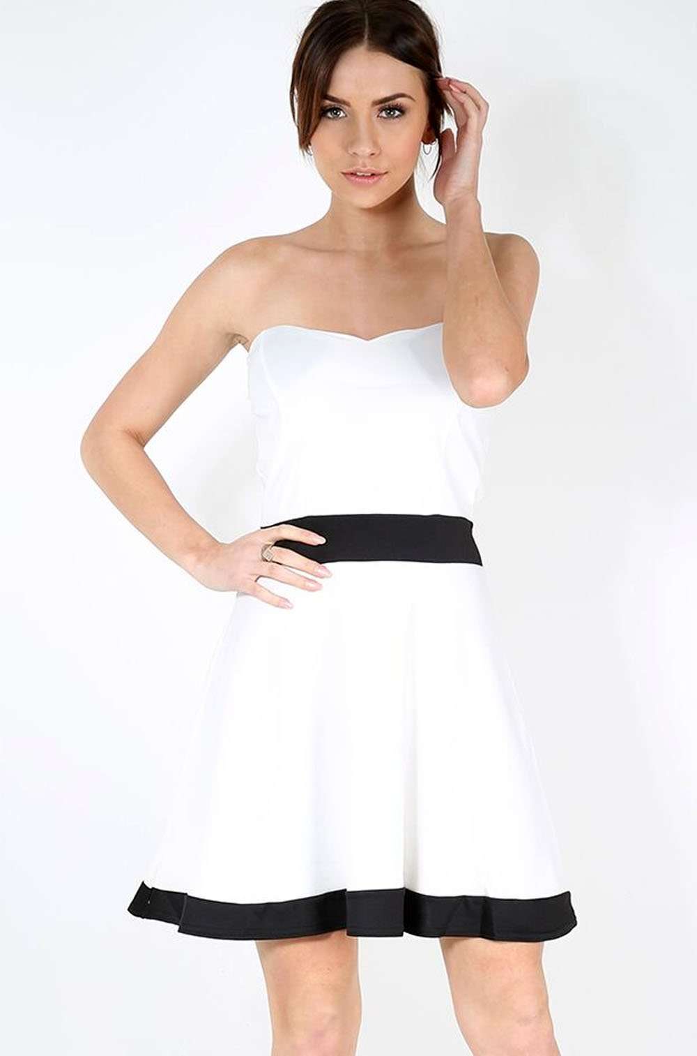 Louella Bardot Colour Block Mini Skater Dress - bejealous-com