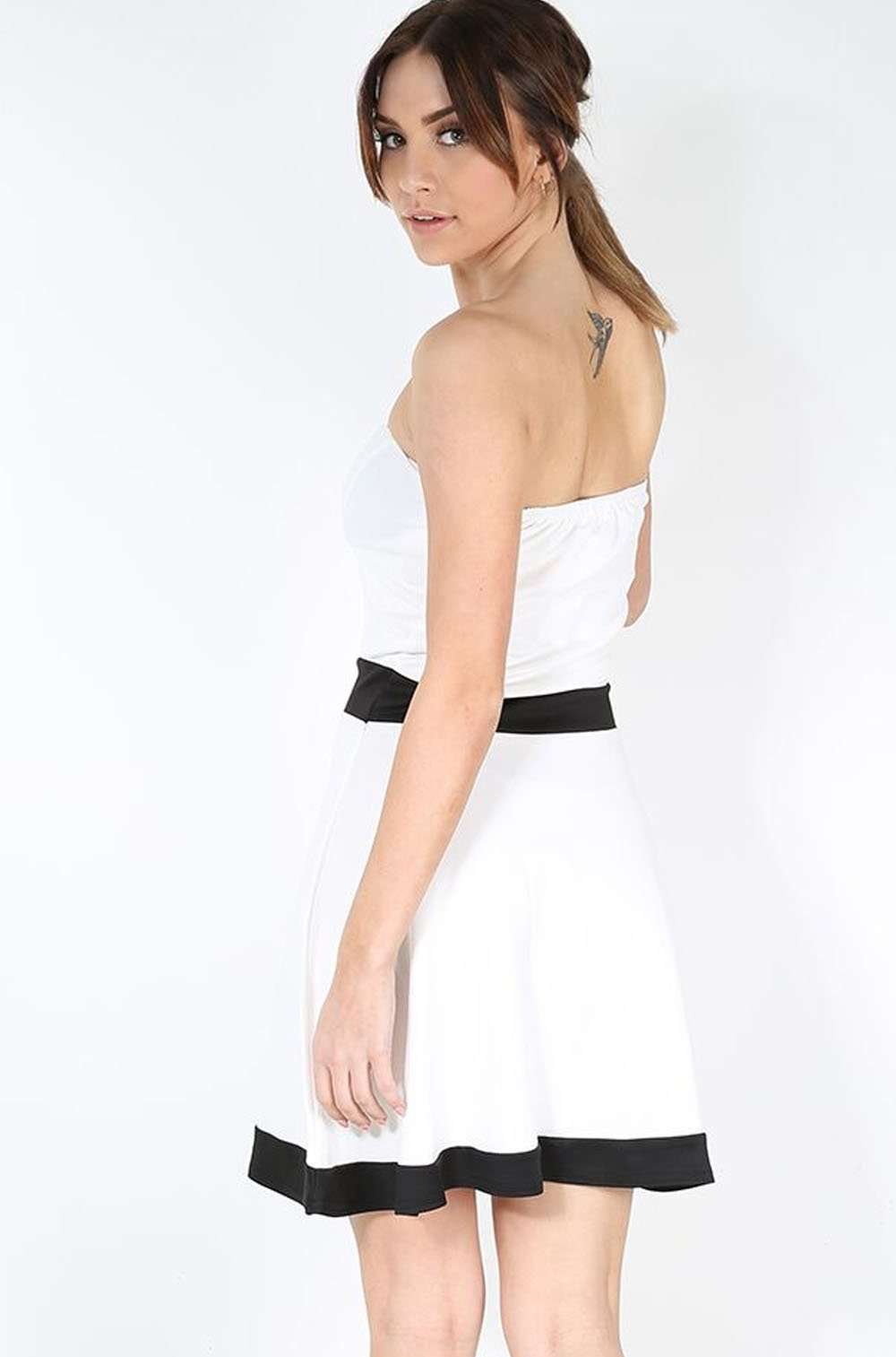 Louella Bardot Colour Block Mini Skater Dress - bejealous-com