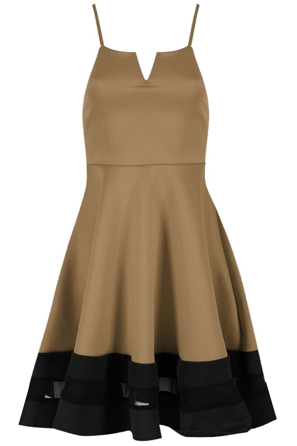 Louisa Monochrome Mesh Insert Mini Skater Dress - bejealous-com