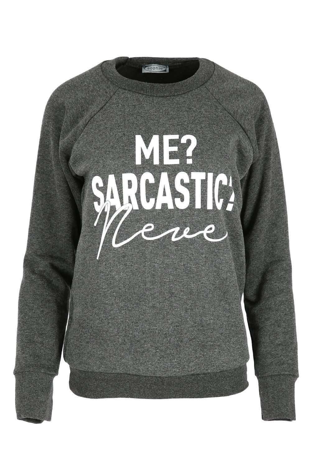 Louisa Slogan Print Baggy Sweatshirt - bejealous-com