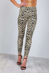Louise High Waist Leopard Print Vinyl Leggings - bejealous-com