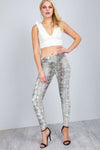 Louise High Waist Snake Print Vinyl Leggings - bejealous-com