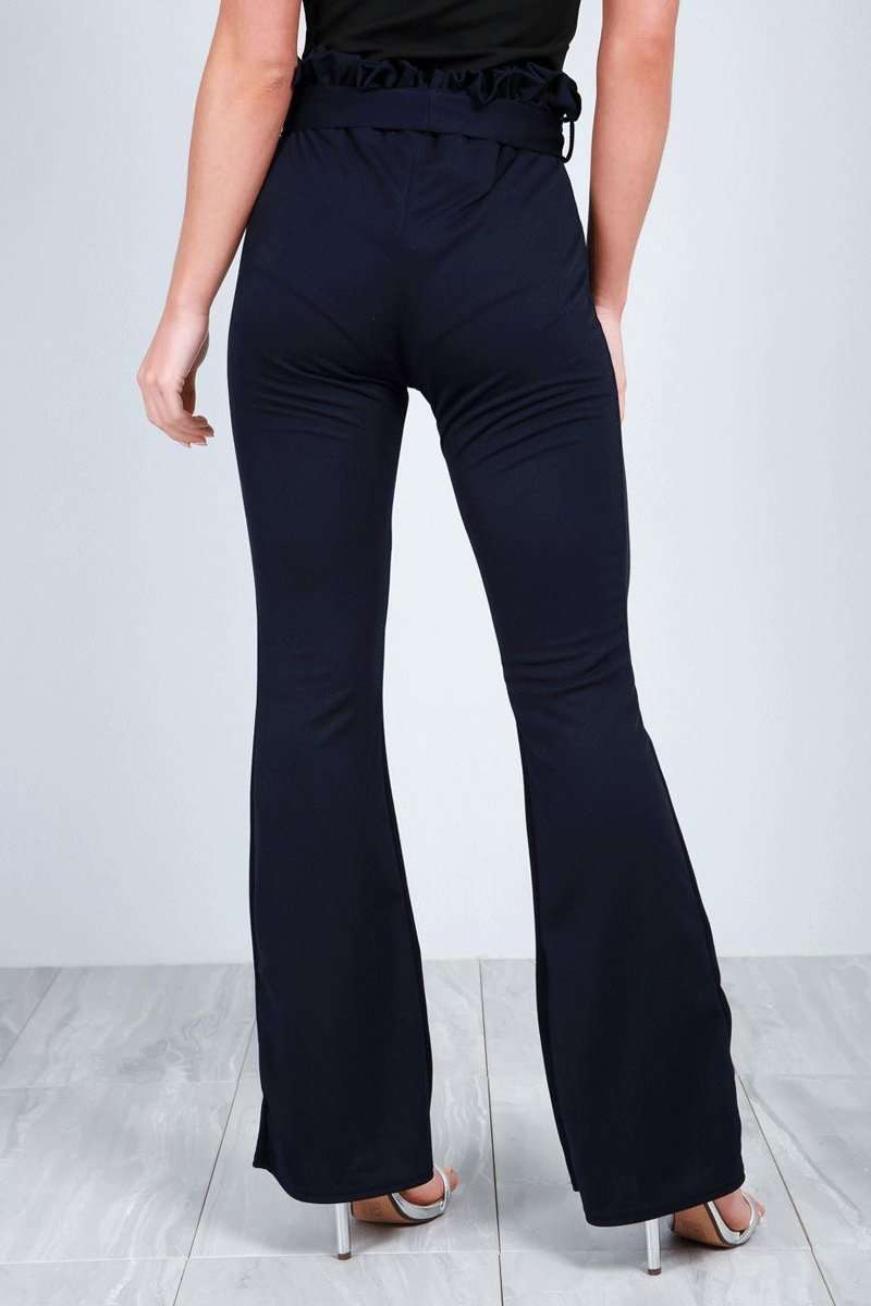 Lucy High Waist Burgundy Paper Bag Trousers - bejealous-com