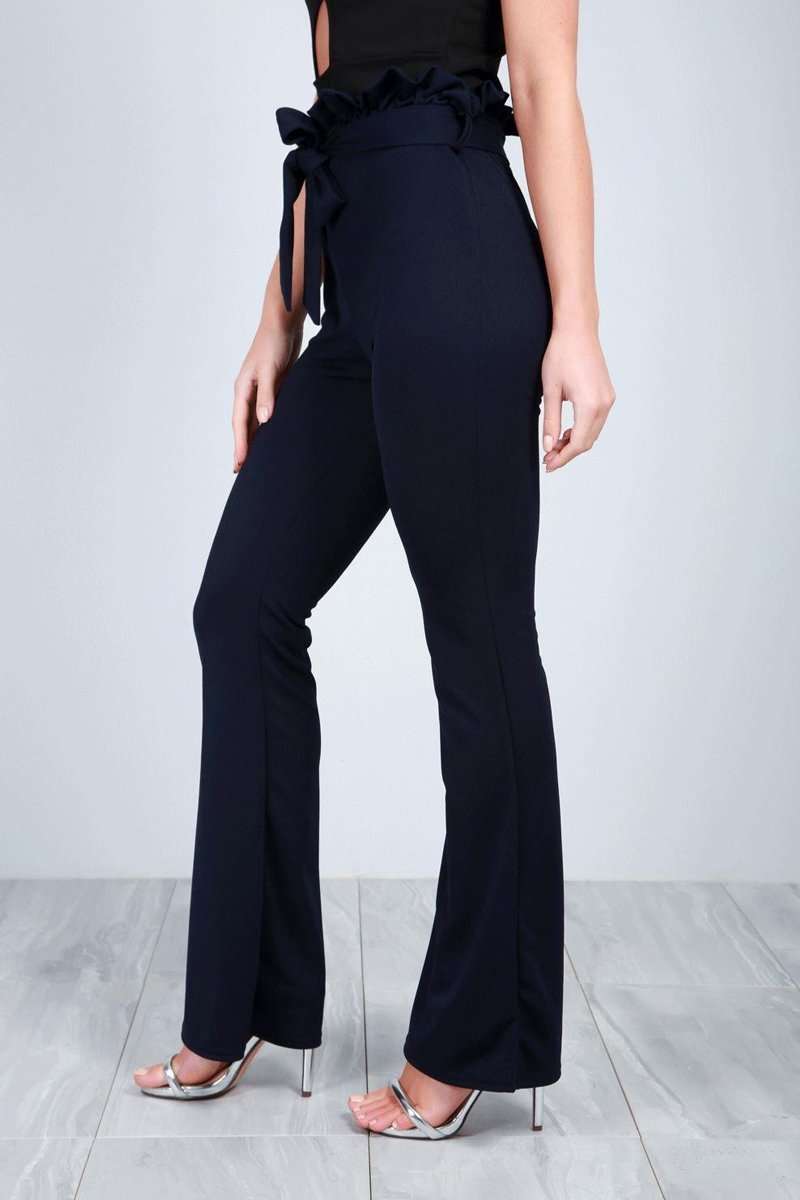 Lucy High Waist Burgundy Paper Bag Trousers - bejealous-com