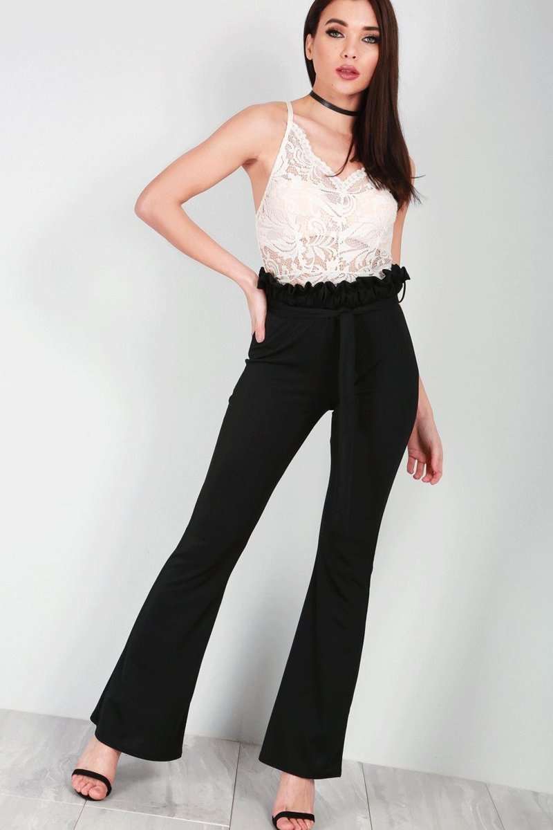 Lucy High Waist Burgundy Paper Bag Trousers - bejealous-com