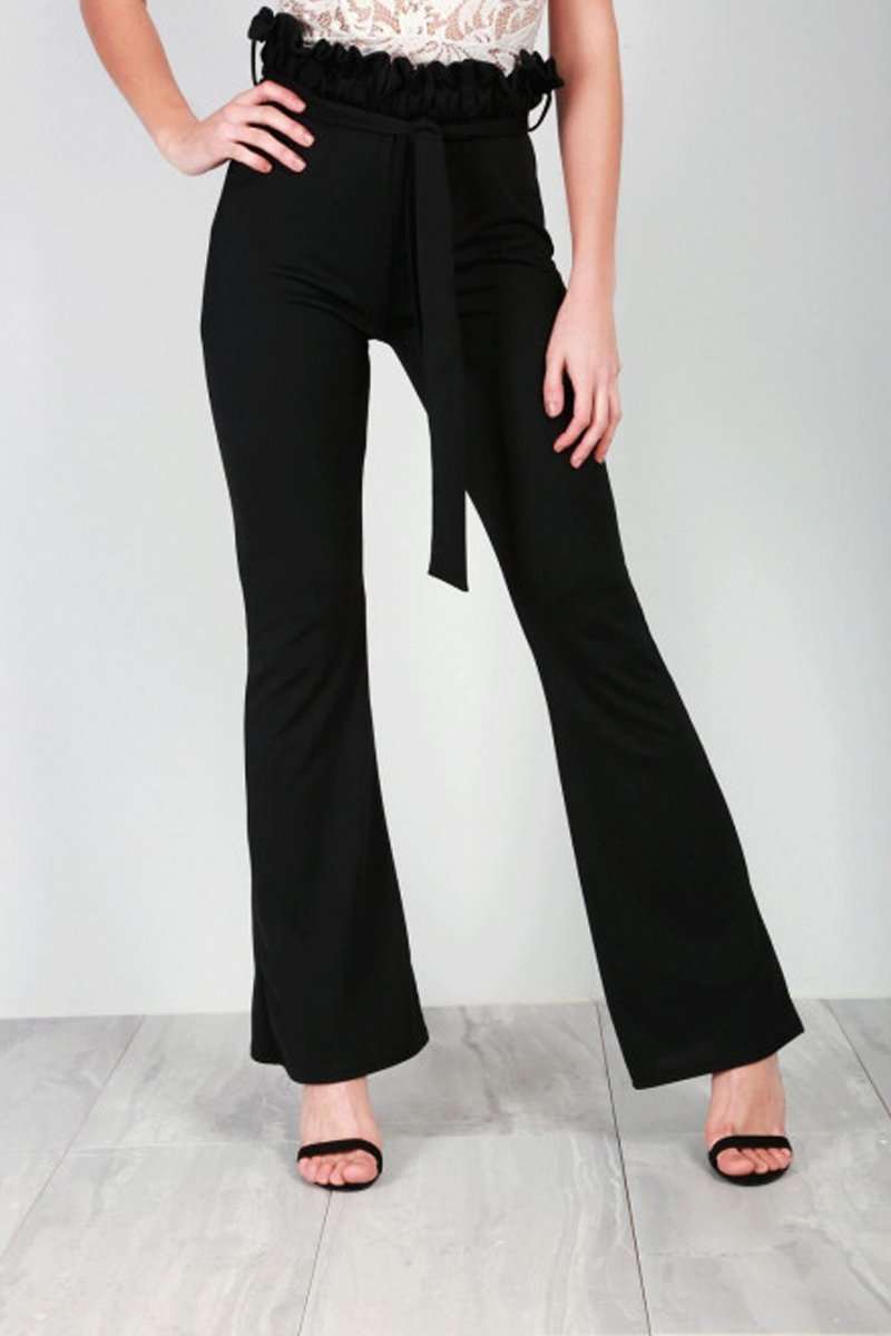 Lucy High Waist Burgundy Paper Bag Trousers - bejealous-com