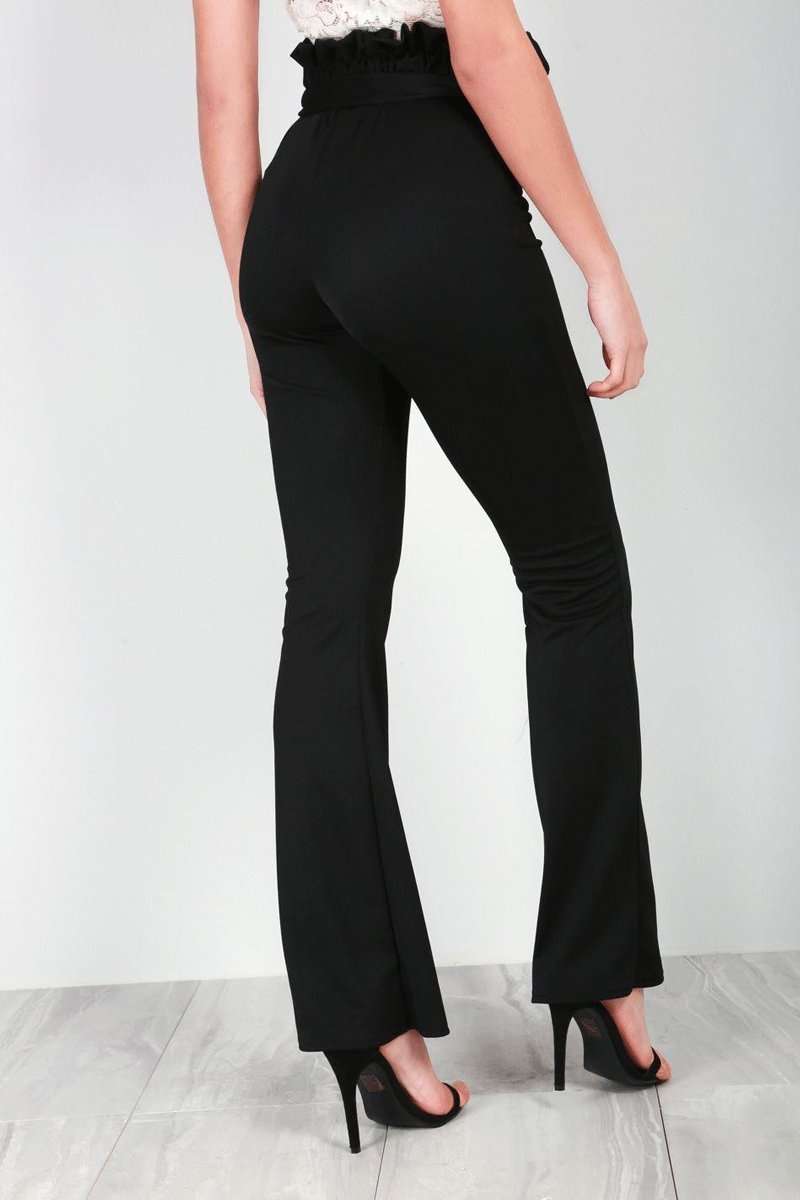 Lucy High Waist Burgundy Paper Bag Trousers - bejealous-com