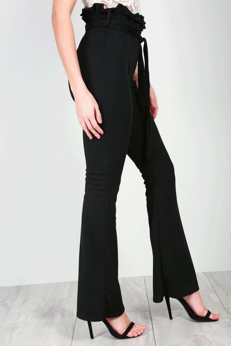 Lucy High Waist Burgundy Paper Bag Trousers - bejealous-com