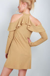 Lucy Long Sleeve Choker Neck Swing Dress - bejealous-com