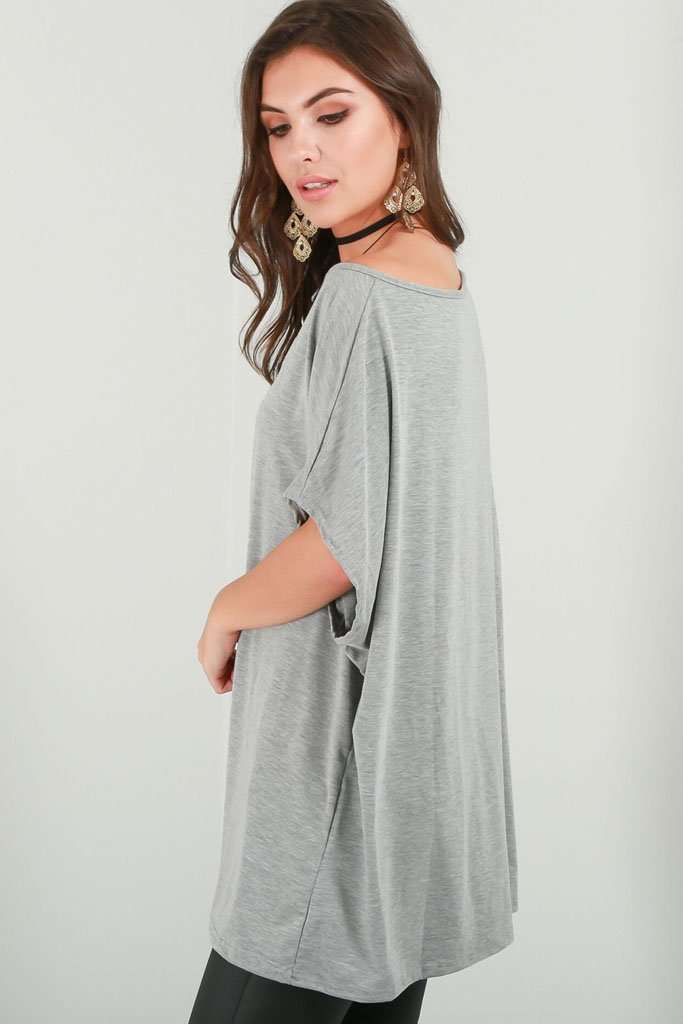 Lula Basic Oversized Bardot Jersey Tshirt - bejealous-com