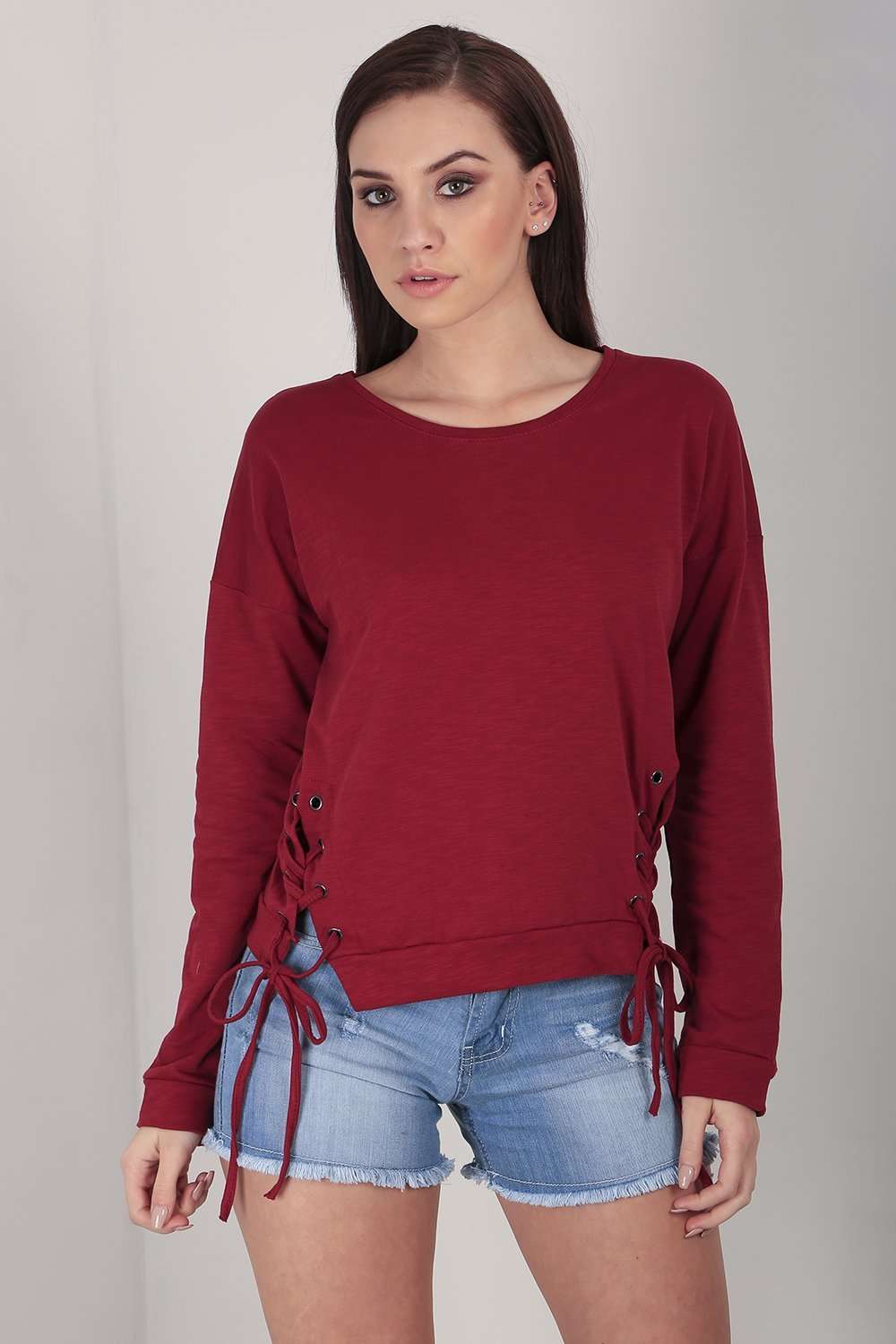 Lumia Lace Up Side Sweatshirt - bejealous-com