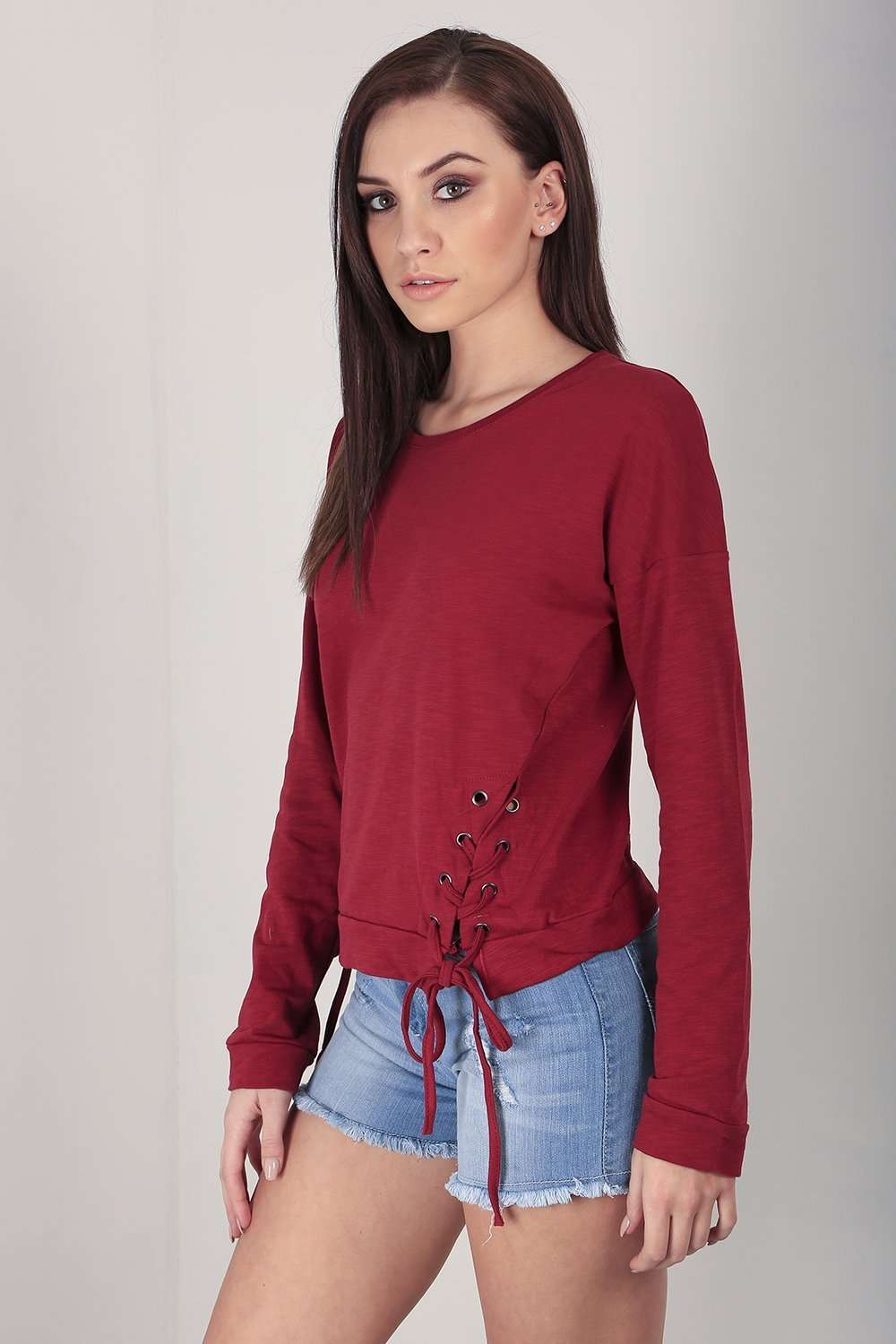 Lumia Lace Up Side Sweatshirt - bejealous-com