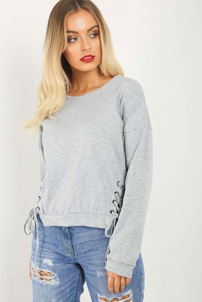 Lumia Lace Up Side Sweatshirt - bejealous-com