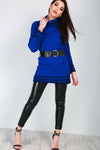 Luna High Neck Knitted Jumper With Belt - bejealous-com