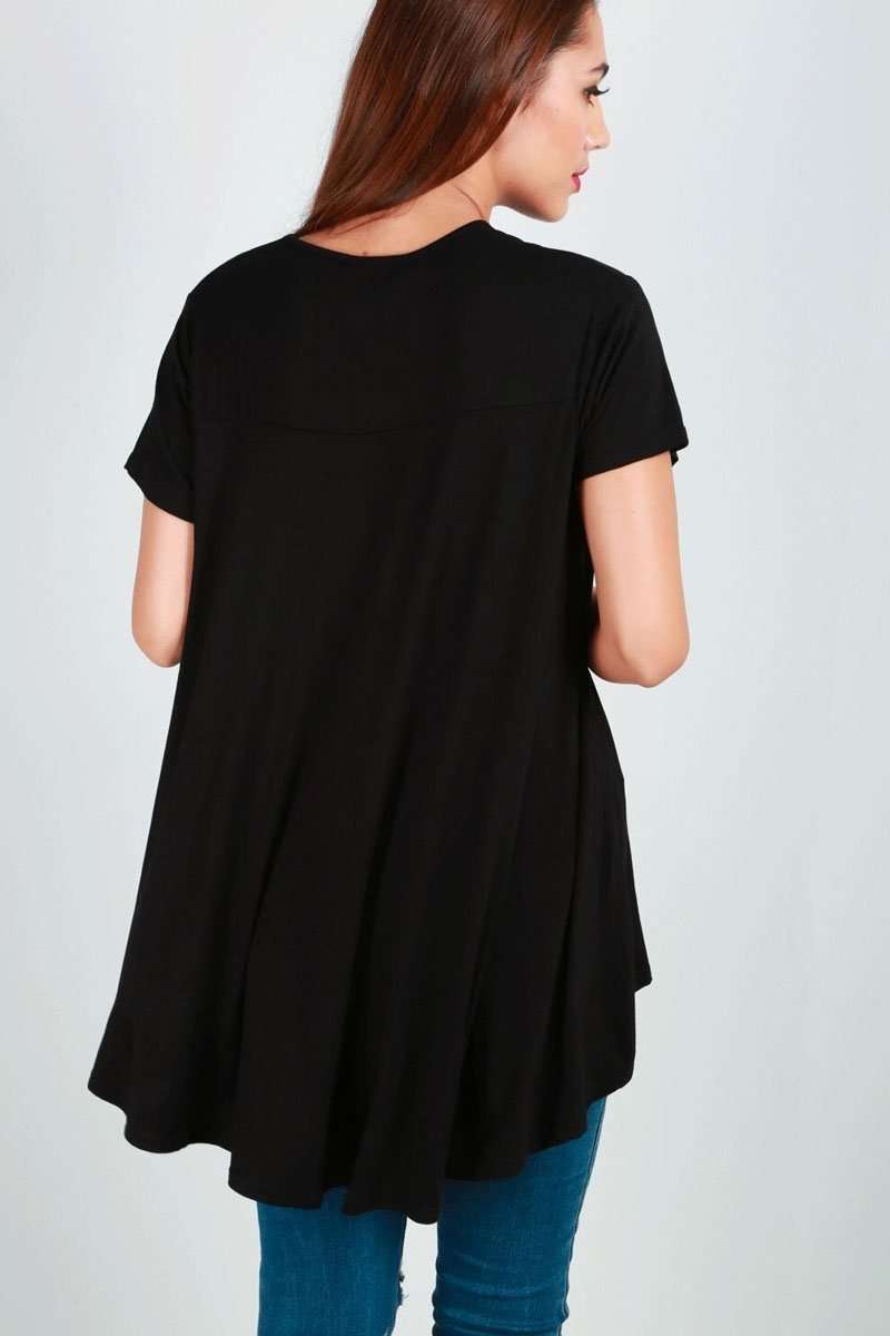 Dipped Hem Loose Fit  Green Jersey Tshirt - bejealous-com