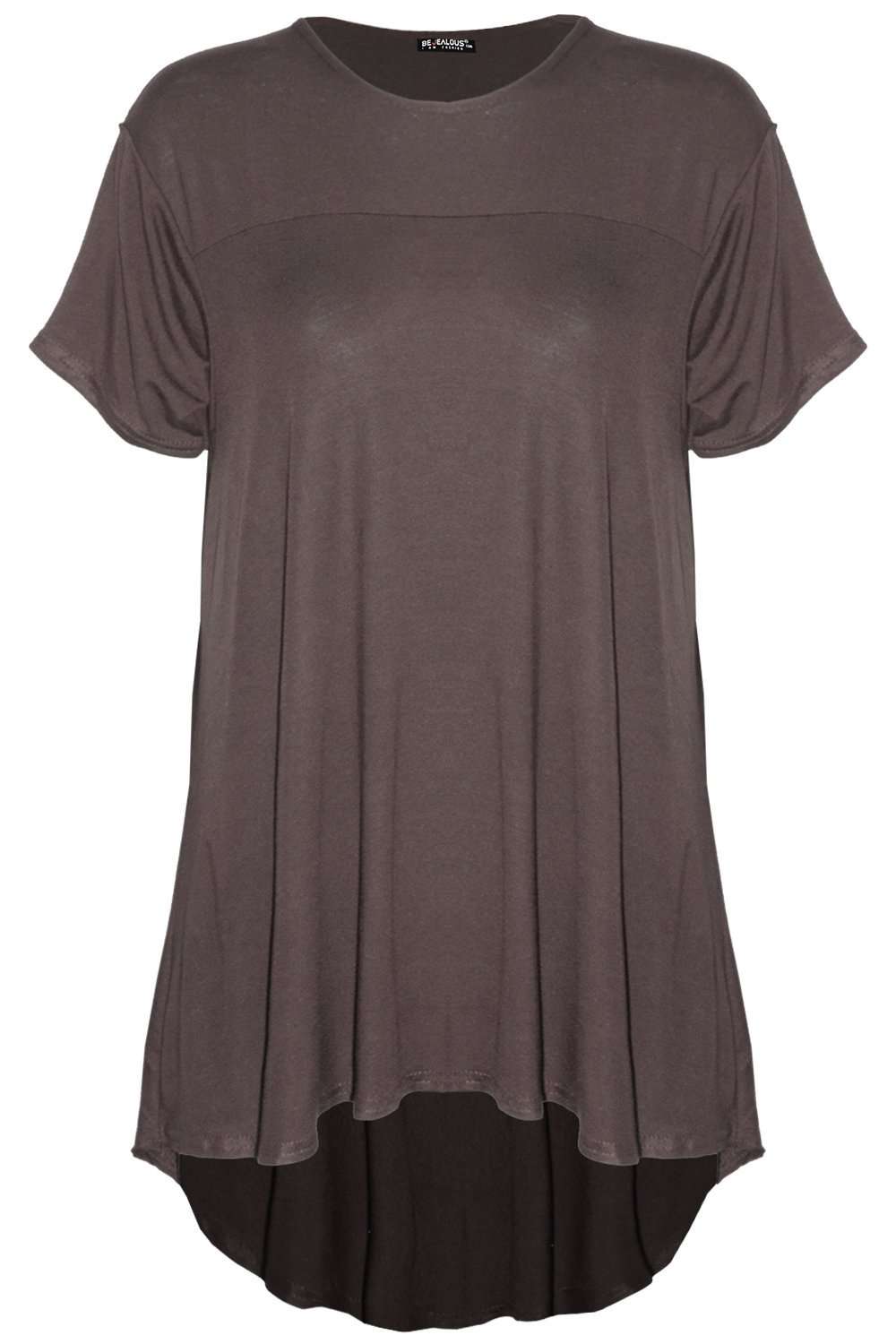 Dipped Hem Loose Fit  Green Jersey Tshirt - bejealous-com