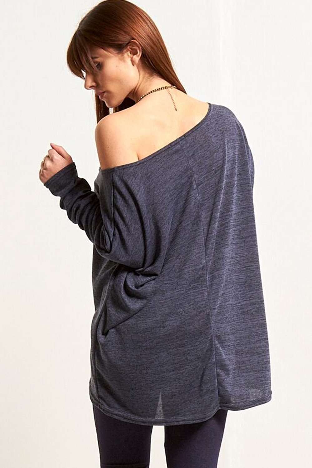 Mae Off Shoulder Fine Knit Dipped Hem Top - bejealous-com