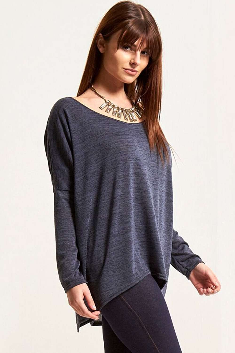 Mae Off Shoulder Fine Knit Dipped Hem Top - bejealous-com