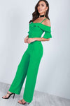 Maisie Cold Shoulder Frill Sleeve Jumpsuit - bejealous-com