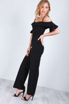 Maisie Cold Shoulder Frill Sleeve Jumpsuit - bejealous-com