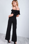 Maisie Cold Shoulder Frill Sleeve Jumpsuit - bejealous-com