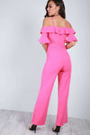 Maisie Cold Shoulder Frill Sleeve Jumpsuit - bejealous-com