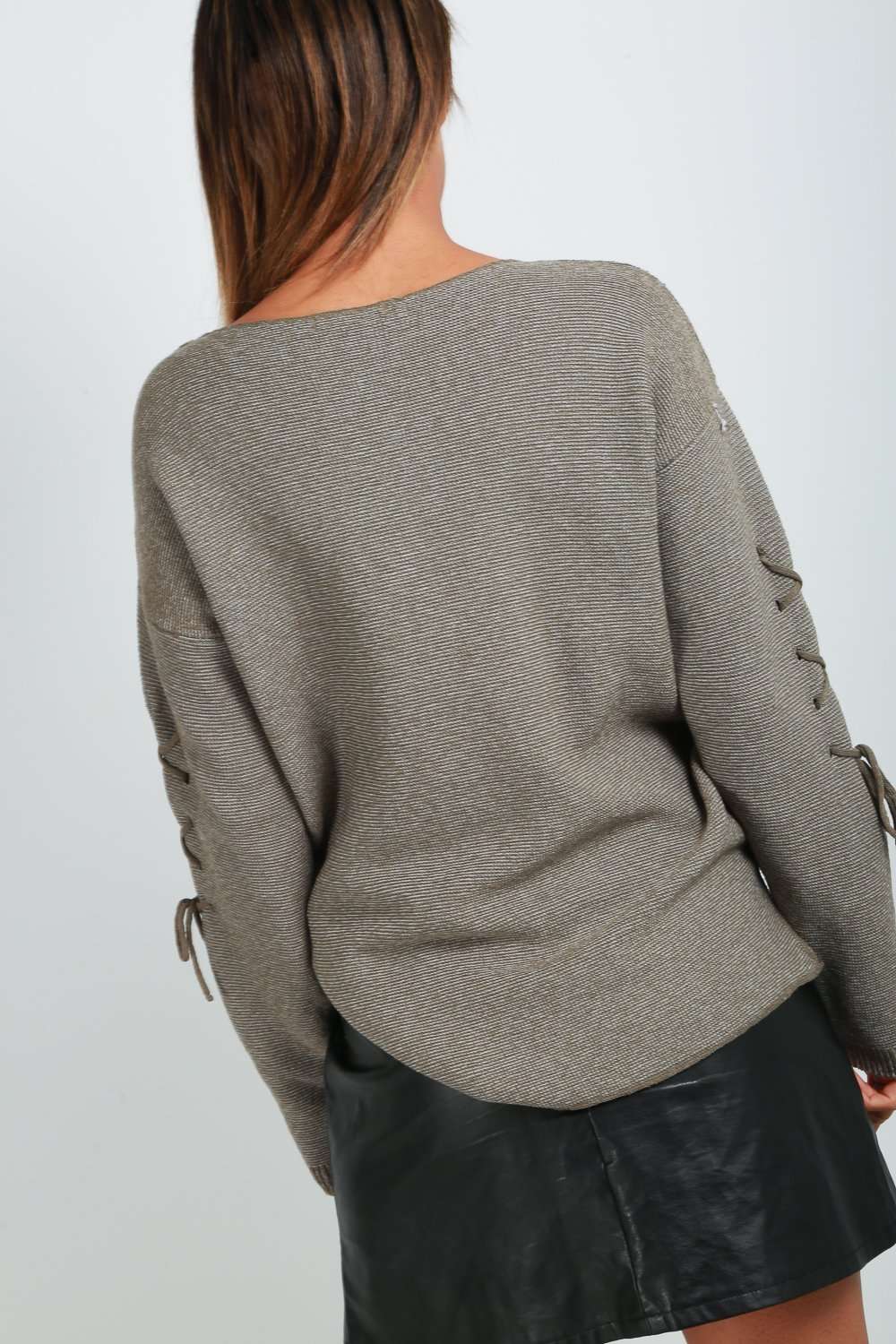 Maisie Lace Up Knitted Jumper - bejealous-com