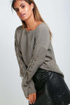 Maisie Lace Up Knitted Jumper - bejealous-com