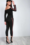 Malia Bardot Side Striped Co-ord - bejealous-com