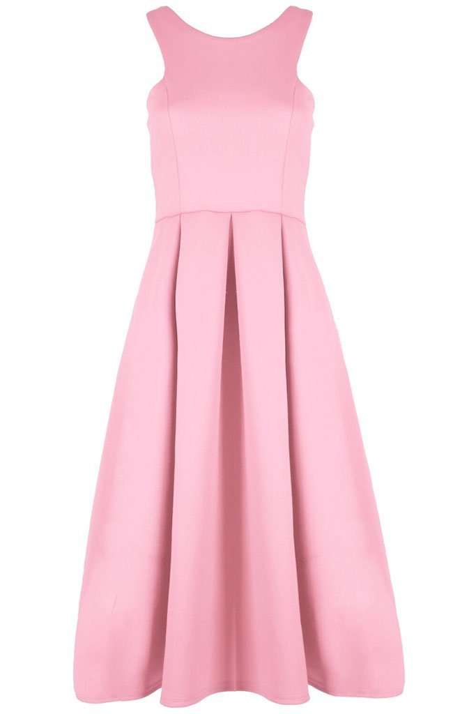 Malia Sleeveless Flared Midi Skater Dress - bejealous-com