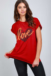 Maria Heart Slogan Print Baggy Tshirt - bejealous-com