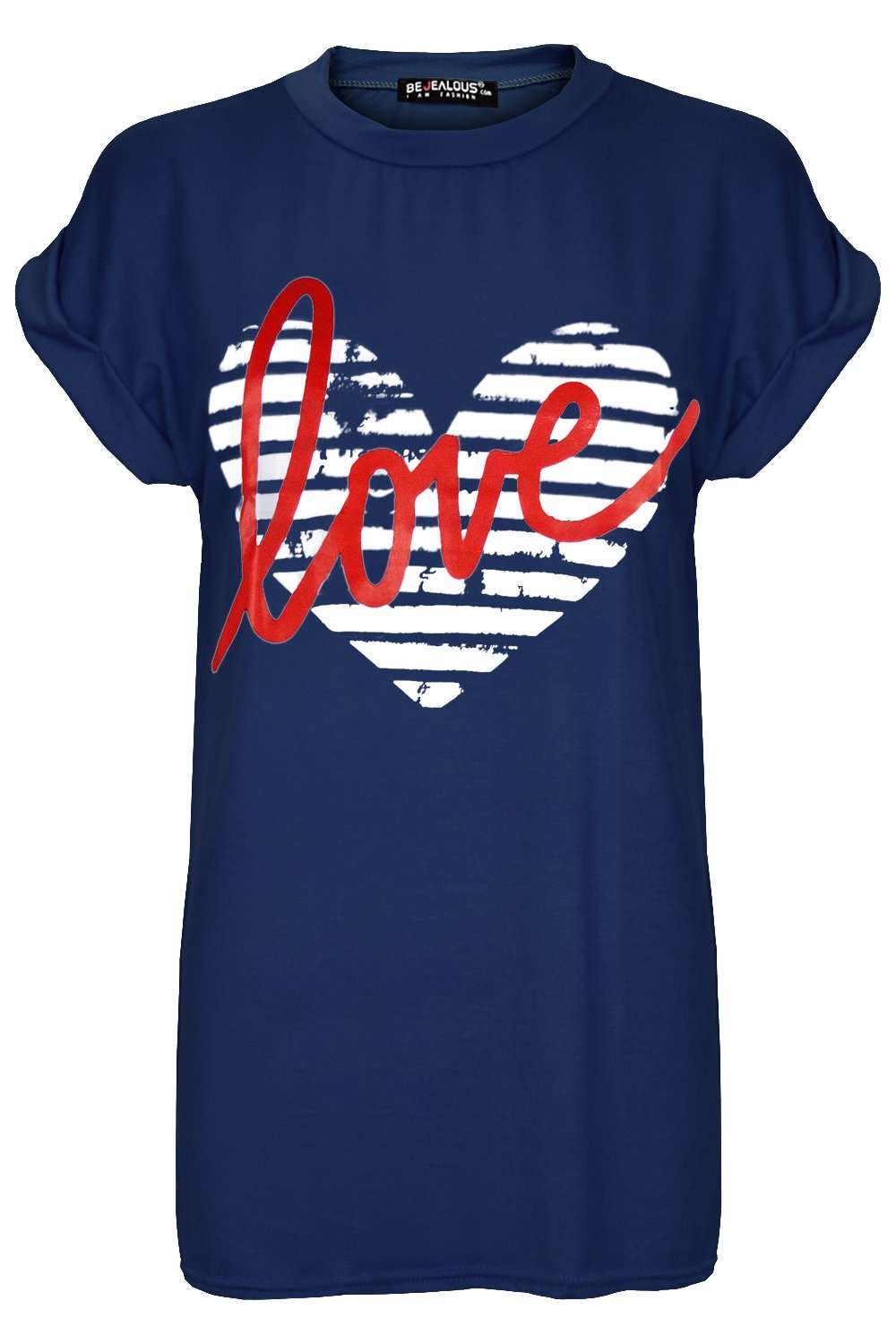 Maria Heart Slogan Print Baggy Tshirt - bejealous-com