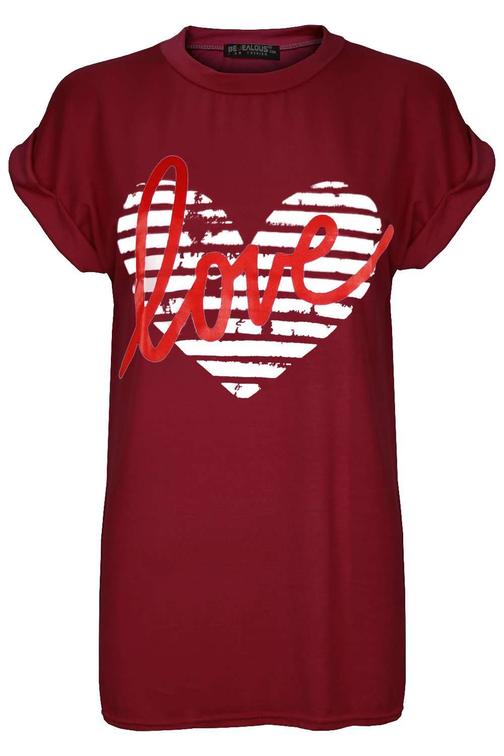 Maria Heart Slogan Print Baggy Tshirt - bejealous-com