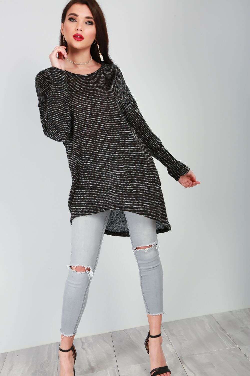 Maria Long Sleeve Marl Knit Jumper - bejealous-com
