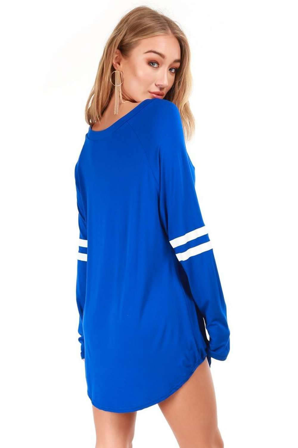 Maria Long Sleeve New York Slogan Tshirt Dress - bejealous-com