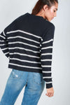 Maria Striped Long Sleeve Knitted Jumper - bejealous-com
