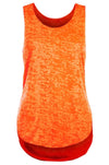 Marl Pink Curved Hem Baggy Vest Top - bejealous-com