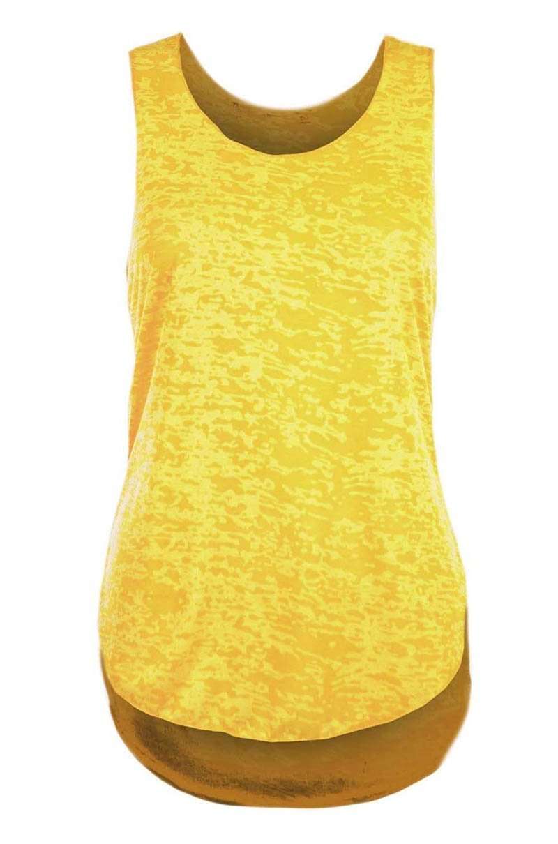 Marl Pink Curved Hem Baggy Vest Top - bejealous-com
