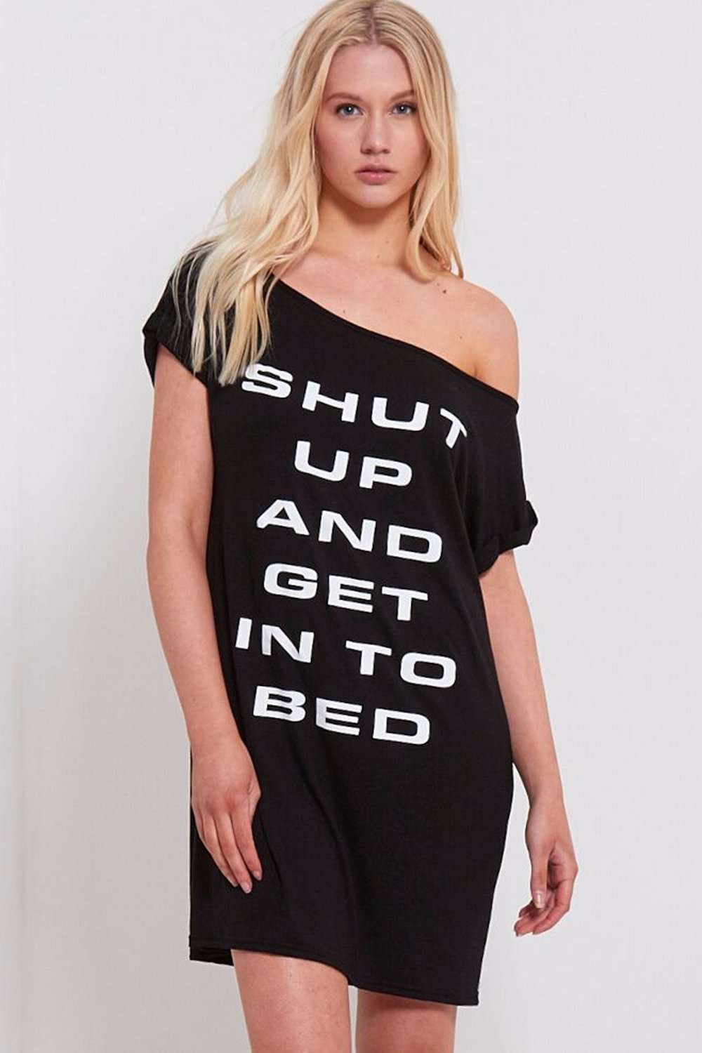 Marley Slogan Print Oversized Night Dress - bejealous-com