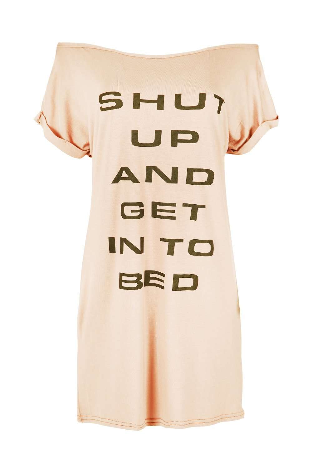 Marley Slogan Print Oversized Night Dress - bejealous-com