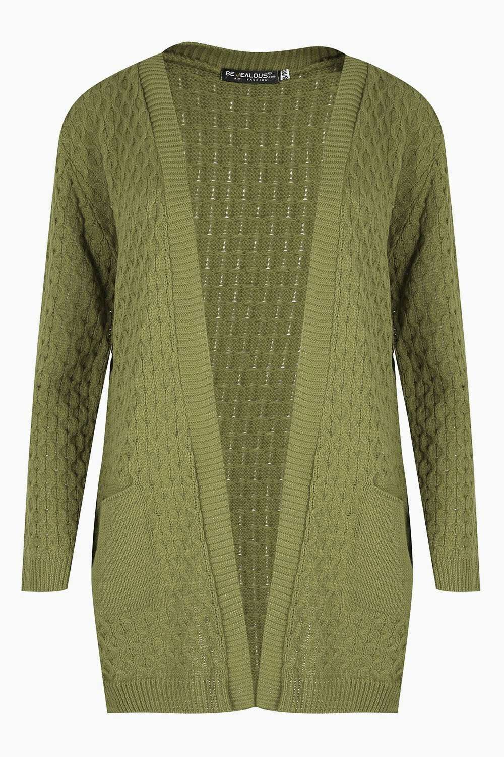 Mary Long Sleeve Knitted Cardigan With Pockets - bejealous-com