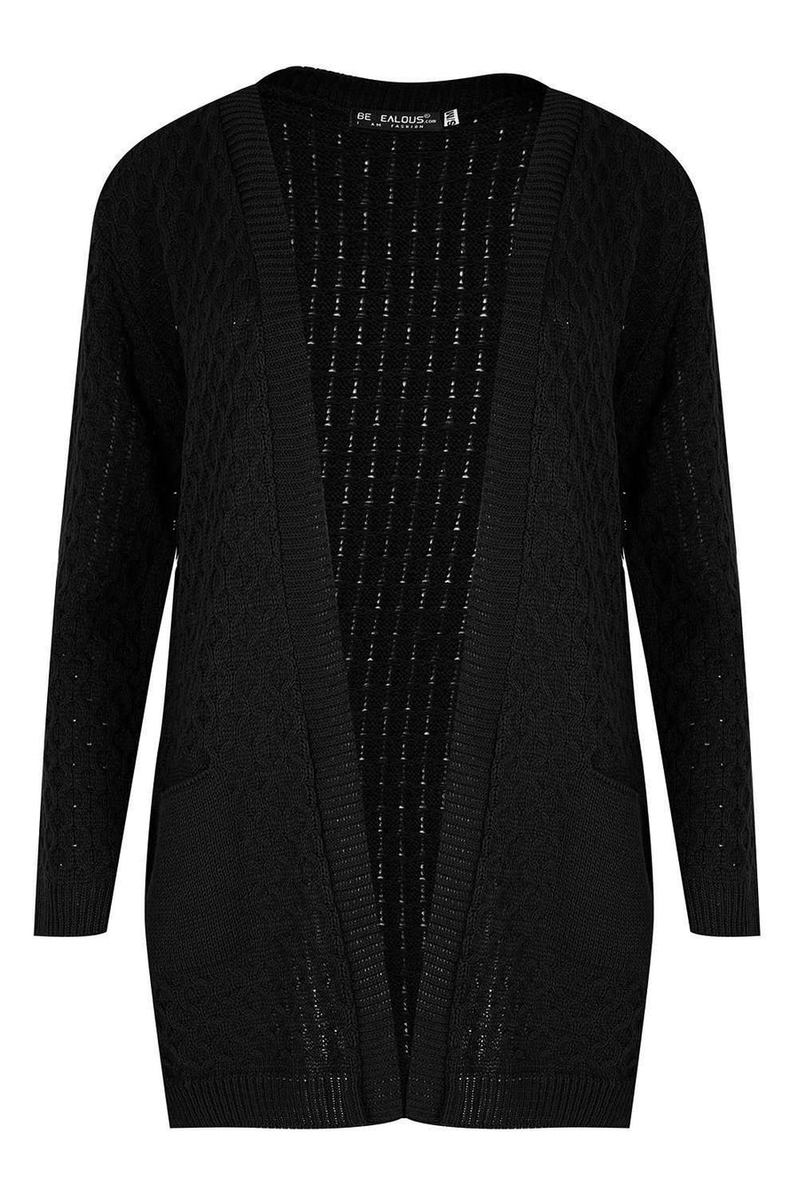 Mary Long Sleeve Knitted Cardigan With Pockets - bejealous-com