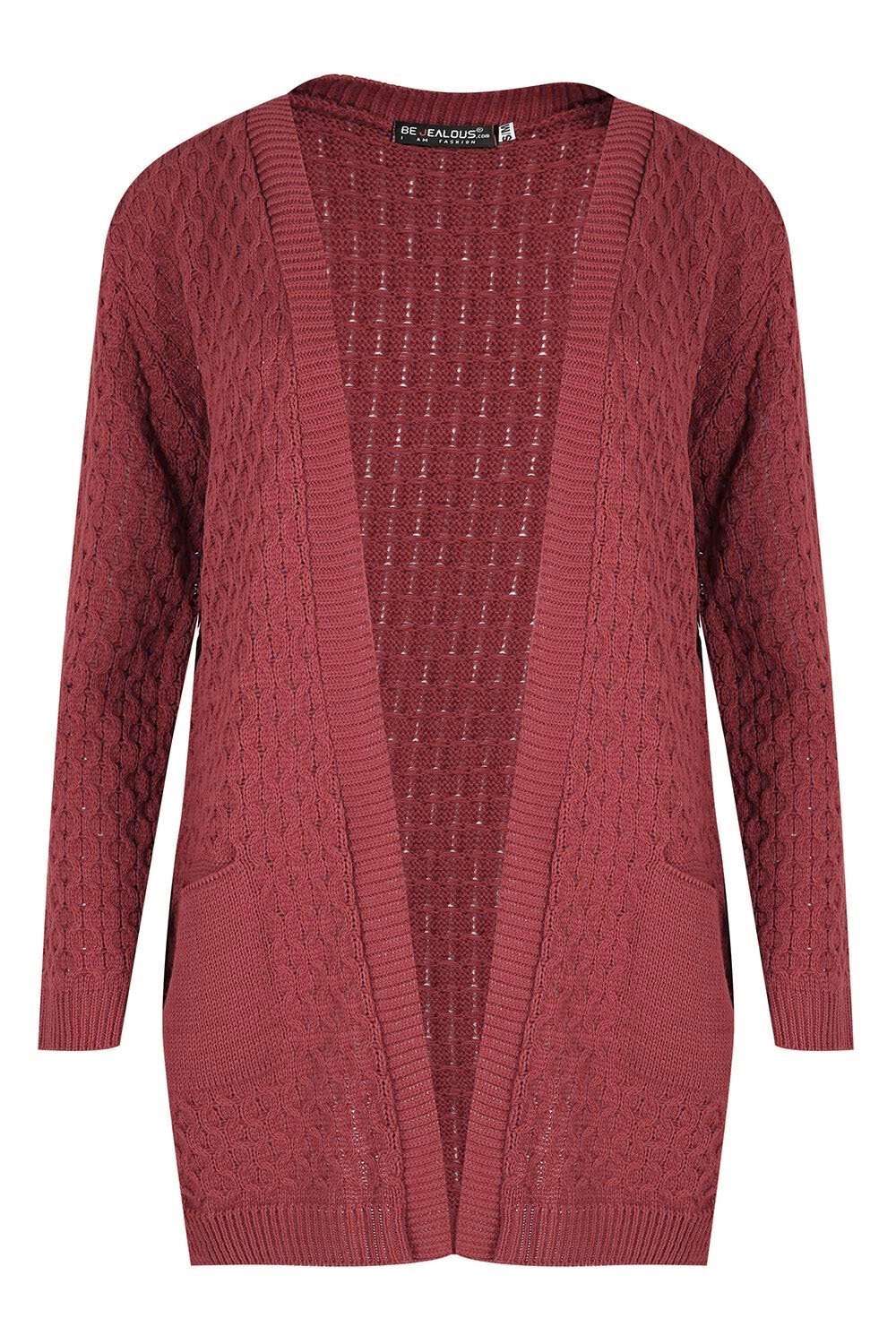 Mary Long Sleeve Knitted Cardigan With Pockets - bejealous-com