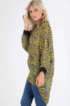 Masie Dog Tooth Chiffon Dipped Hem Top - bejealous-com