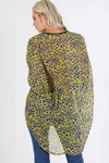 Masie Dog Tooth Chiffon Dipped Hem Top - bejealous-com