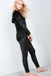 Maya Frilly Faux Velvet Lounge Wear Tracksuit - bejealous-com