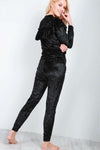 Maya Frilly Faux Velvet Lounge Wear Tracksuit - bejealous-com