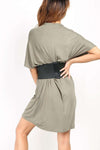 Meela Choker Neck Oversized Tshirt Dress - bejealous-com