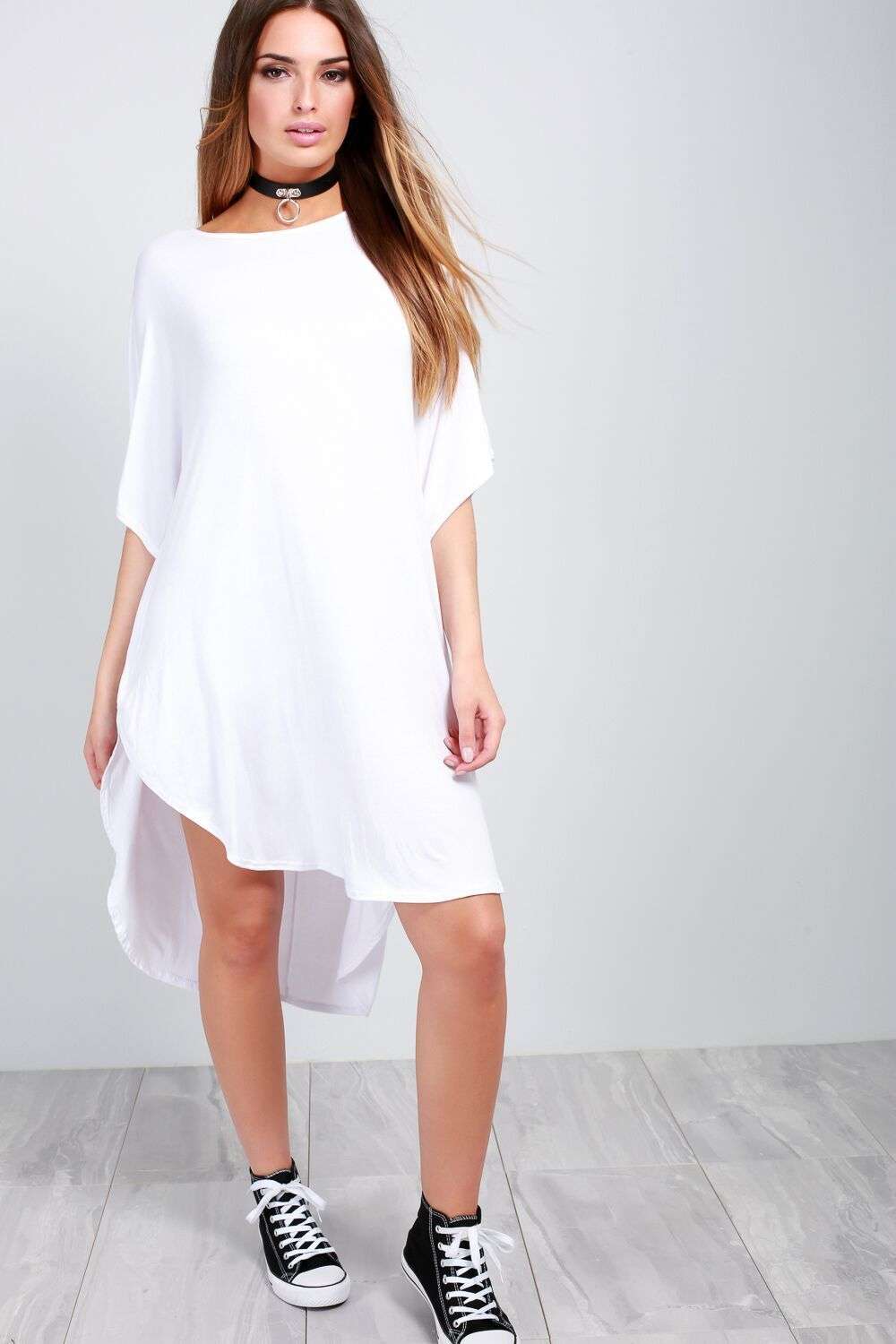 Meg Oversized Curved Hem Maxi TShirt Dress - bejealous-com